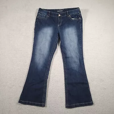 Maurices Flare Jeans Womens 13/14 Blue Denim Stretch Distressed  • $19.97