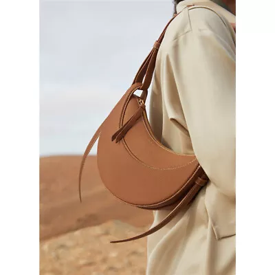 Shoulder Female Litchi Pattern Crescent Genuine Leather Bag • £46.79