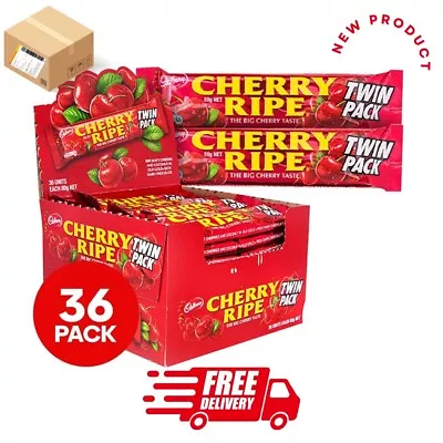 36x Cadbury Cherry Ripe Twin Bars Sweet Snack Treat Work School Cherry Taste • $89