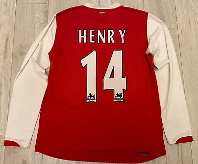 £149.99 • Buy ARSENAL THIERRY HENRY #14 Jersey Shirt NIKE 2006-08 Medium Home Red Long Sleeve_