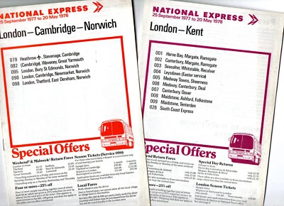£3.99 • Buy National Express Coach Timetable Leaflets X 10