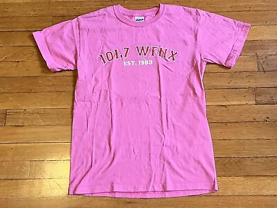 WFNX 101.7 Shirt Men’s Small Pink MGMT On Back Boston Alternative Radio EST 1983 • $32