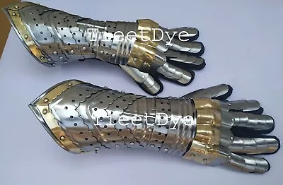 £94.99 • Buy Medieval Iron Gauntlets Gloves Knight Costume Adult Mens Renaissance Fancy Dress