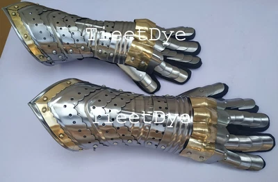 £94.99 • Buy Medieval Iron Gauntlets Gloves Knight Costume Adult Mens Renaissance Fancy Dress