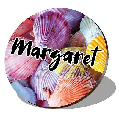 1 X Round Coaster - Name Margaret Sea Shells Lettering #266072 • £4.99