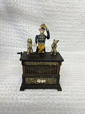 Vintage Kyser & Rex Cast Iron Mechanical Bank Monkey Organ Bank 1882 • $199.99