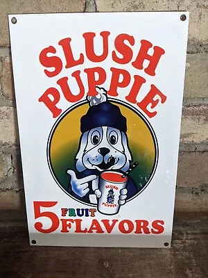 Vintage Slush Puppie Heavy Metal Porcelain Advertising Sign Ice Cream 12  X 8  • $129.99