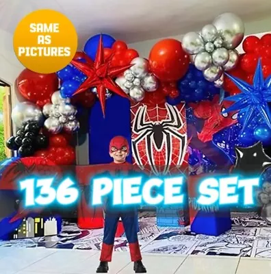 Spiderman Balloon Arch Kit Superhero Spider-man Theme Boy Birthday Party Marvel • £10.99