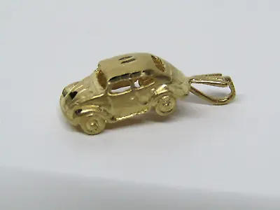 $139.99 • Buy 14K Yellow Gold VW Buggy Volkswagen Beetle Slug Bug Charm Pendant 1.9g