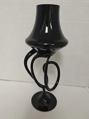 Polished Black Glass  Blown Stretch Glass  Makora Krosno • $24.99