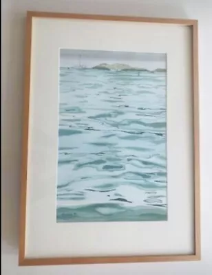 £8 • Buy Original Watercolour Framed Painting By M. Coates 1992 In Anglesey Sea Coastal