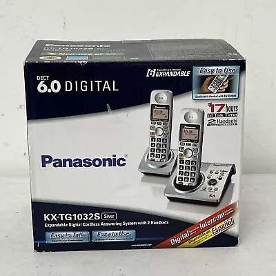 Panasonic Dual Handsets Single Line Cordless Phone Answering Machine KX-TG1032S • $59.99