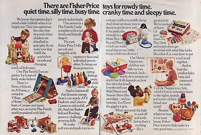 Fisher-Price Quiet Rowdy Silly Cranky Time Toy Ad 1974 • $9.99