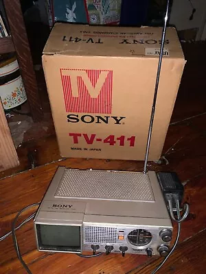 🔥VTG Sony TV-411 Portable TV-FM/AM Receiver W/ Power Supply Radio Works READ • $79.95