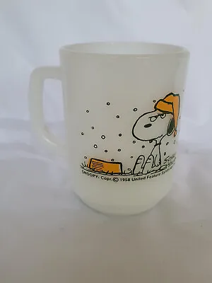 VTG 1958 Peanuts 4  Snoopy Cup I Hate It When It Snows On My French Toast • $30