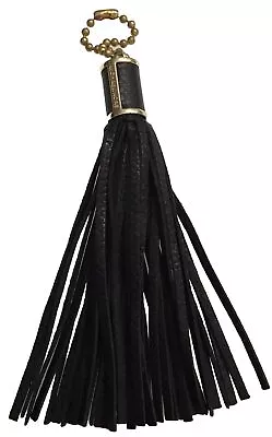Michael Kors Fob Tassel Keychain Charm Black Leather Large • $24.99