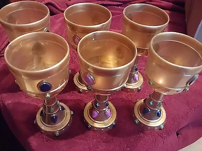 Set:6 Holy Grail Medieval Jeweled Goblet King Queen Renaissance Pirate Party Mug • $22