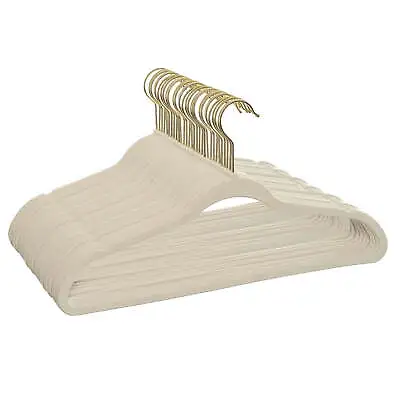 30 Pack Beige Non-Slip Velvet Clothing Hangers Space Saving Closet Organizer # • $16.19