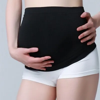 Black Maternity Pregnancy Belt Lumbar Back Support Waist Band Belly Bump Brace • £9.27