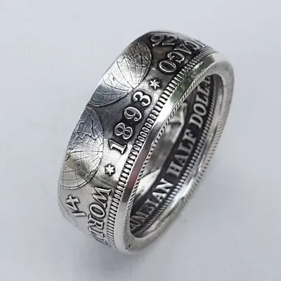 Ring Silver/Gold Morgan Rings Men Silver Dollar Coin Handmade Crafted Size 8-13 • $6.79