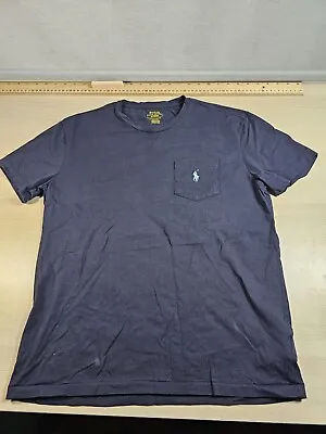 Polo Ralph Lauren Men's Stretch Cotton Slim Fit 175/96A Blue T-shirt Size Medium • £11.99