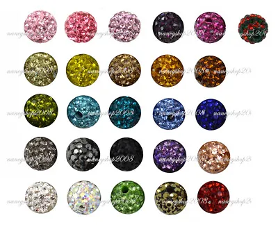 £2.52 • Buy 8mm Shamballa Beads Crystal Paved Clay Disco Ball For Bracelets