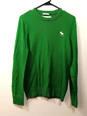 Abercrombie & FItch Sweater XL Muscle Cotton Cashmere Blend Green Solid Moose • $13.95