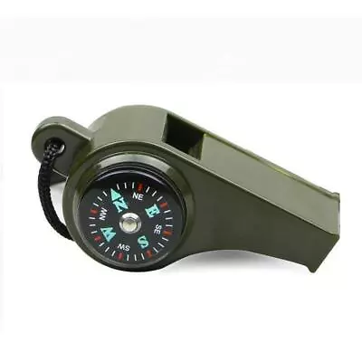 3-in-1 Emergency Survival Gear -Whistle Compass Thermometer For Camping Hiking • $4.68