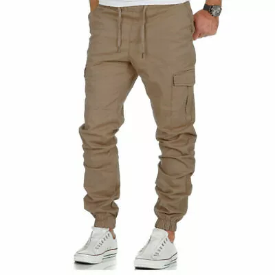 Casual Joggers Pants Sweatpants Cargo Combat Loose Active Sport Workout Trousers • $21.99