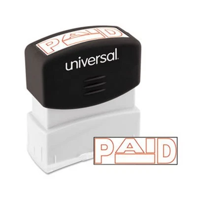 $14.14 • Buy Universal Message Stamp, PAID, Pre-Inked/Re-Inkable, Red (UNV10062)