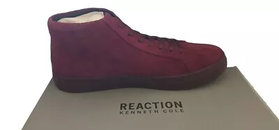 Kenneth Cole Reaction Mens Burgundy High Top Suede Lace  Sneakers Size 10.5 NIB • $57