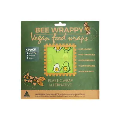 Bee Wrappy Food Wraps 4 Pack Vegan • $29.95