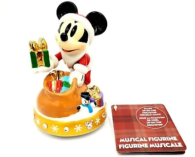 Disney Parks Santa Mickey Christmas Porcelain Musical Figurine Holiday New • $39.77