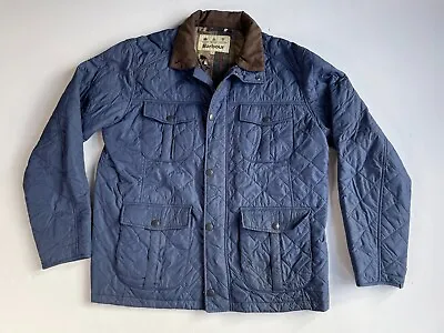 Original Barbour Tartan Plaid Lined Full Zip Jacket Men XL Quilted Blue • $99.99