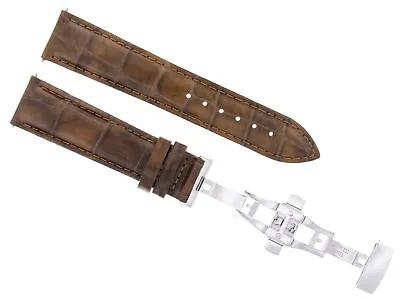 22mm Leather Band Strap For 42mm Montblanc 4810 Watch Deployment Clasp L/brown • $29.95