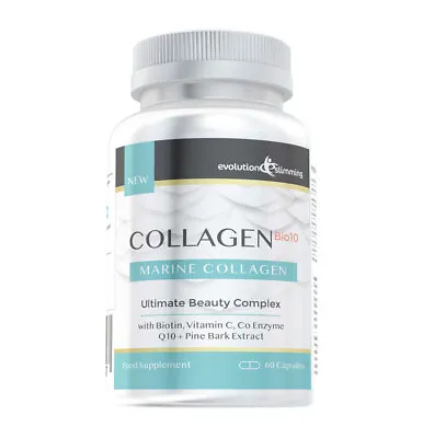 Collagen Bio-10 Marine Collagen Biotin & Q10 *60 CAPSULES* Hair Skin & Nails • £7.99