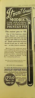 1911  American Fountain Pen Co Moore's Non-leakable Pen Vintage Original Ad • $14.99