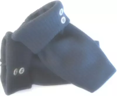 Fingerless Gloves Blue Navy Dark 100% Merino Wool M Medium Mittens Women's Cuffs • $34.98