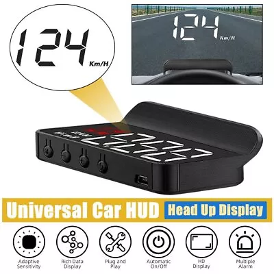 Universal HUD Head UP  Speedometer Digital Display Car Speed Warning OBD2 II • $35.99