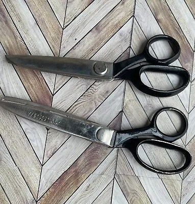 Vintage Pinking Shears Scissors Lot Of 2 Includes One Wiss Model Cb7 Usa • $10