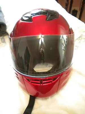 HELMENT MOTORCYCLE XL DOT H-1001 RED FULL FACE PULL UP FACE SHIELD On Sale • $29.95