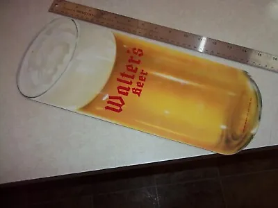 Vintage The Larger WALTER'S BEER GLASS SIGN Eau Claire Wisconsin Wi Bar Tavern • $24.95