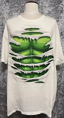 Official Incredible Hulk Marvel Mens Rip Through Chest T Shirt Fancy Dress XL • £14.99