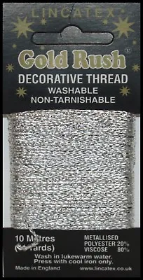 Decorative Metallic Glitter Thread Embriodery 30 Colours Lincatex Gold Rush  • £1.99