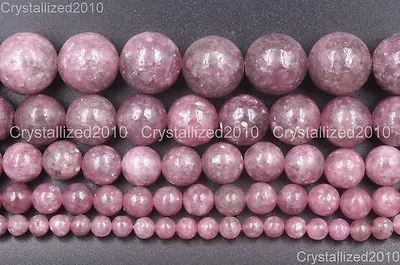 $6.33 • Buy Natural Lepidolite Gemstone Round Spacer Loose Beads 4mm 6mm 8mm 10mm 12mm 15 