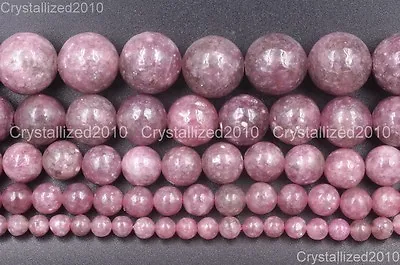 Natural Lepidolite Gemstone Round Spacer Loose Beads 4mm 6mm 8mm 10mm 12mm 15  • $13.06