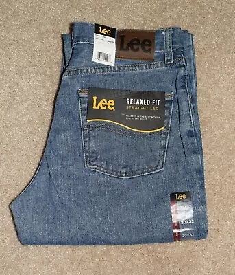 New Mens Lee Jeans 30 X 32 Relaxed Fit Straight Leg Cotton Denim • $28.99