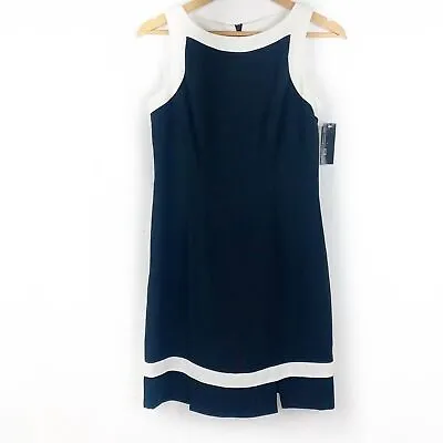 NWT AGB Petite 90s Old Money Black And White Sleeveless Dress Size 6 Petite • $24