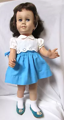 Mattel 1959 Chatty Cathy Doll #1 Soft FACE Brunette Original Dress & Shoes Mute • $74.99
