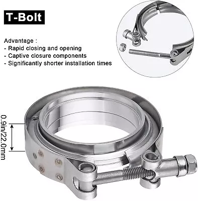 $28.99 • Buy 4  Inch Stainless Steel V-Band Turbo Downpipe Exhaust Clamp Vband Universal USA